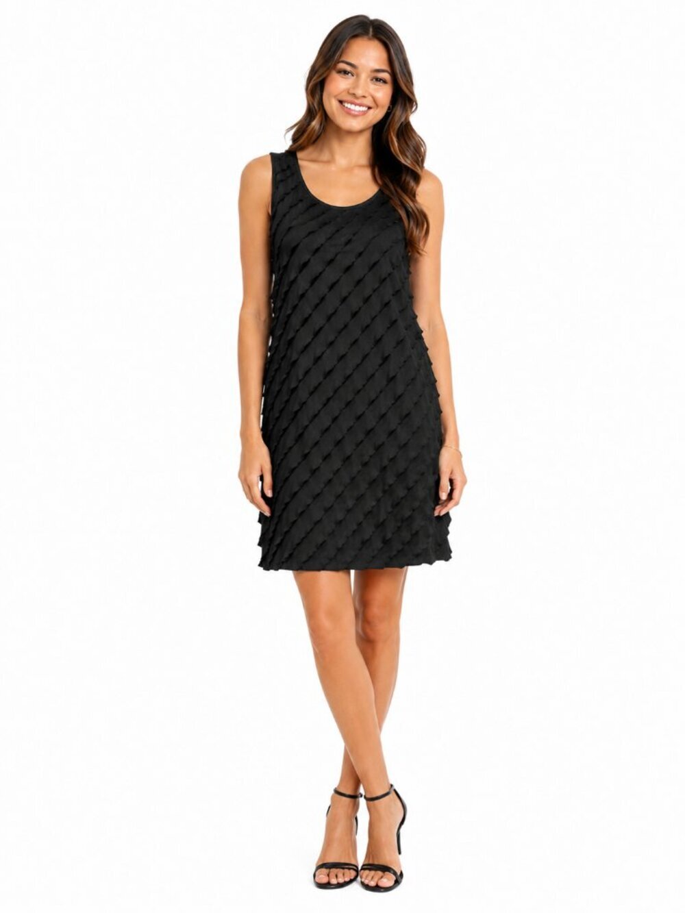 Christopher and Banks Dress Womens M Sleeveless Ruffle Layers Casual Knee Length